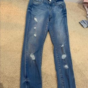 denim ripped skinny jeans